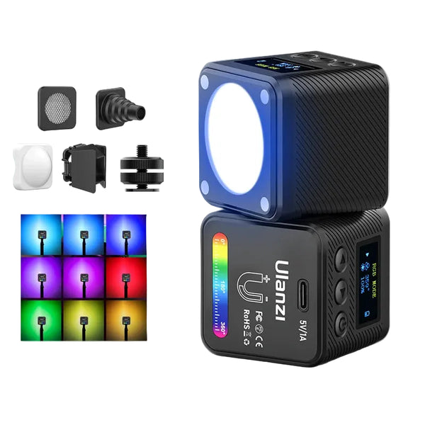 Ulanzi L2 RGB Mini COB Video Light - 360° Colour, Magnetic & 800mAh