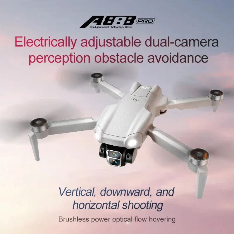 A888 Pro 4K/6K Drone - ESC Dual Camera, Optical Flow, 3-Side Avoidance