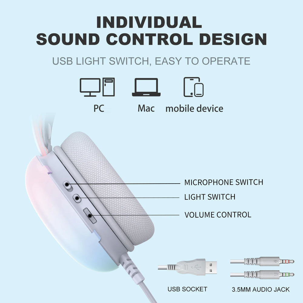 ONIKUMA RGB Gaming Headset - Dynamic Illumination, Noise-Cancelling Mic