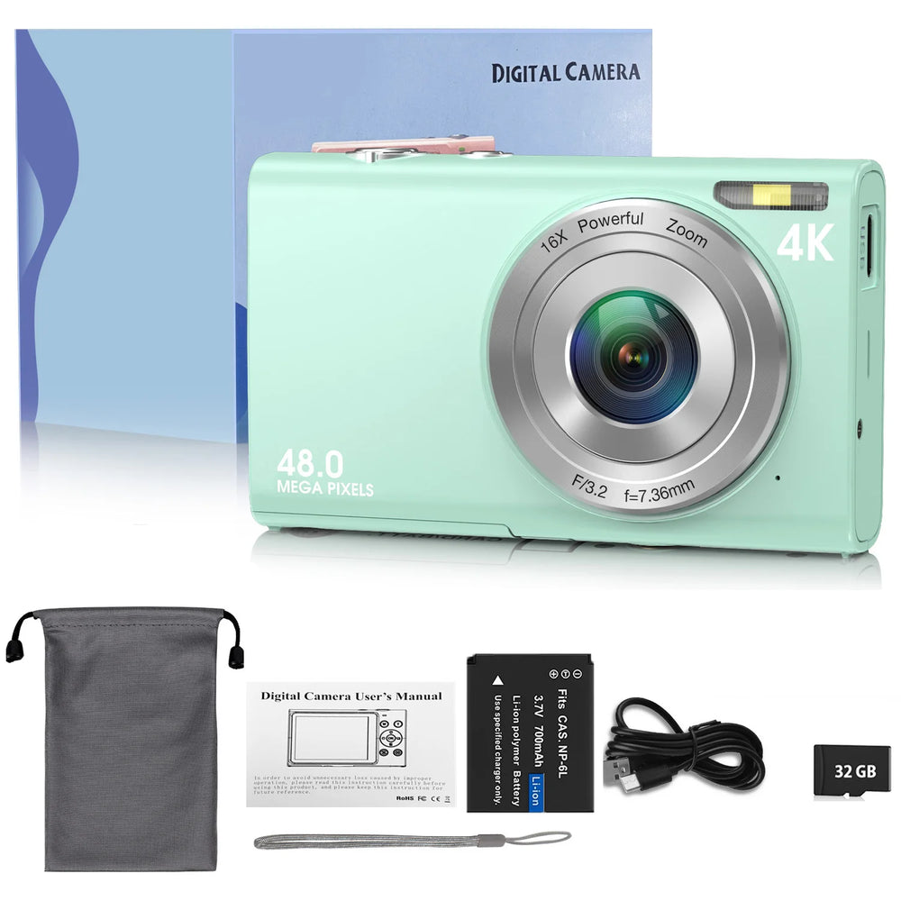 STUOGYUM 4K 48MP Autofocus Vlog Camera - 2.8-Inch Screen, 4.5-54mm Zoom