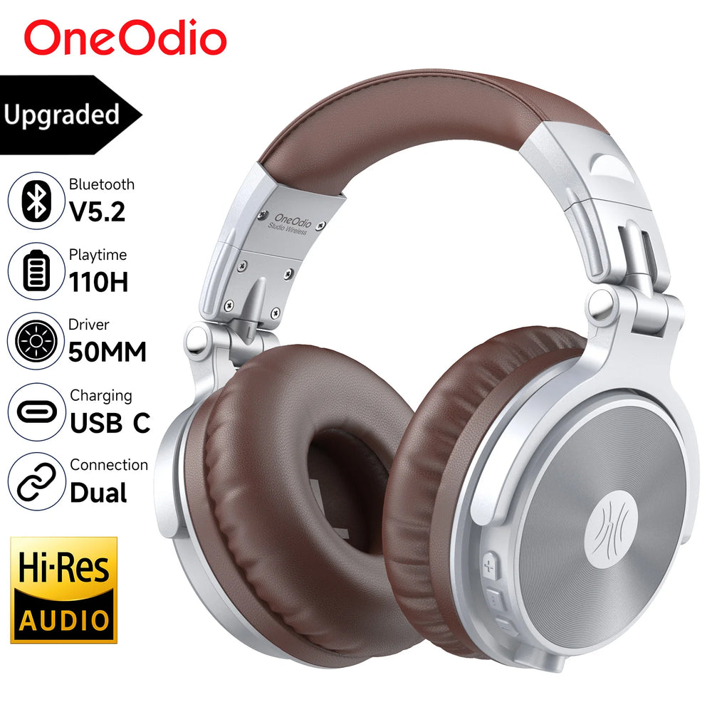 Oneodio Pro C Wireless Headphones - BT 5.2, 1000mAh, 110 Hours, 50mm