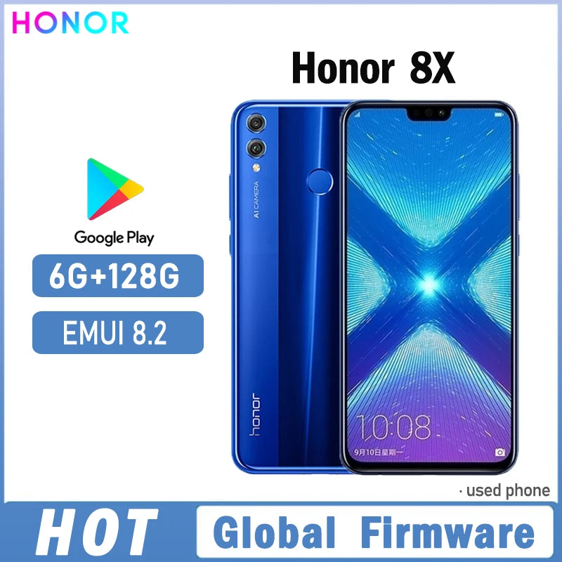 HONOR 8X Global Firmware - Kirin 710, 6GB/128GB, 6.5-Inch, 20MP, 3750mAh