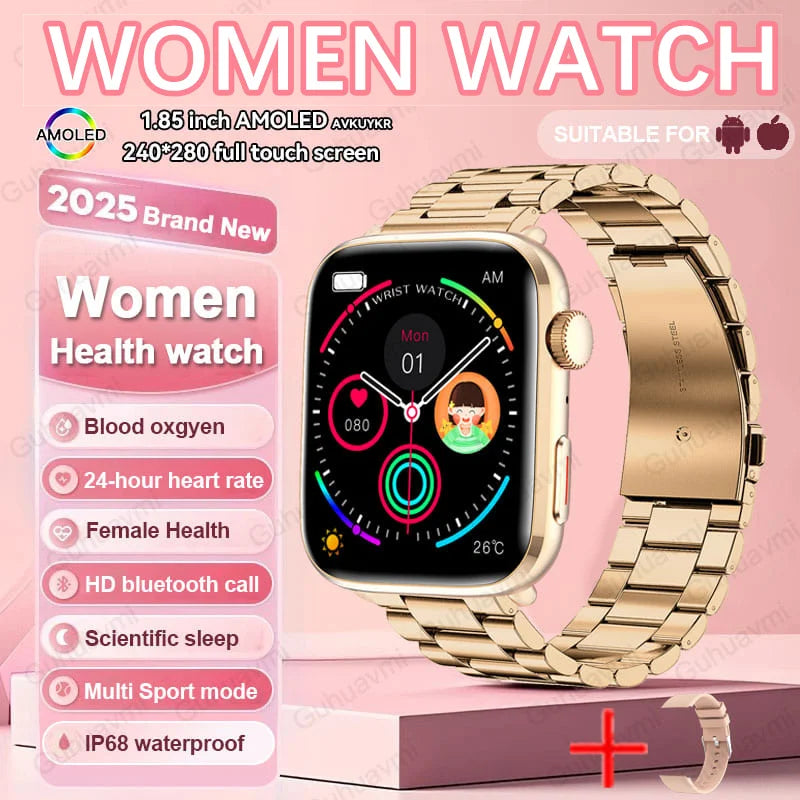 2025 AI Diagnosis Smartwatch - HRV+PPG, IP68, NFC, 100+ Sports & HD BT Call