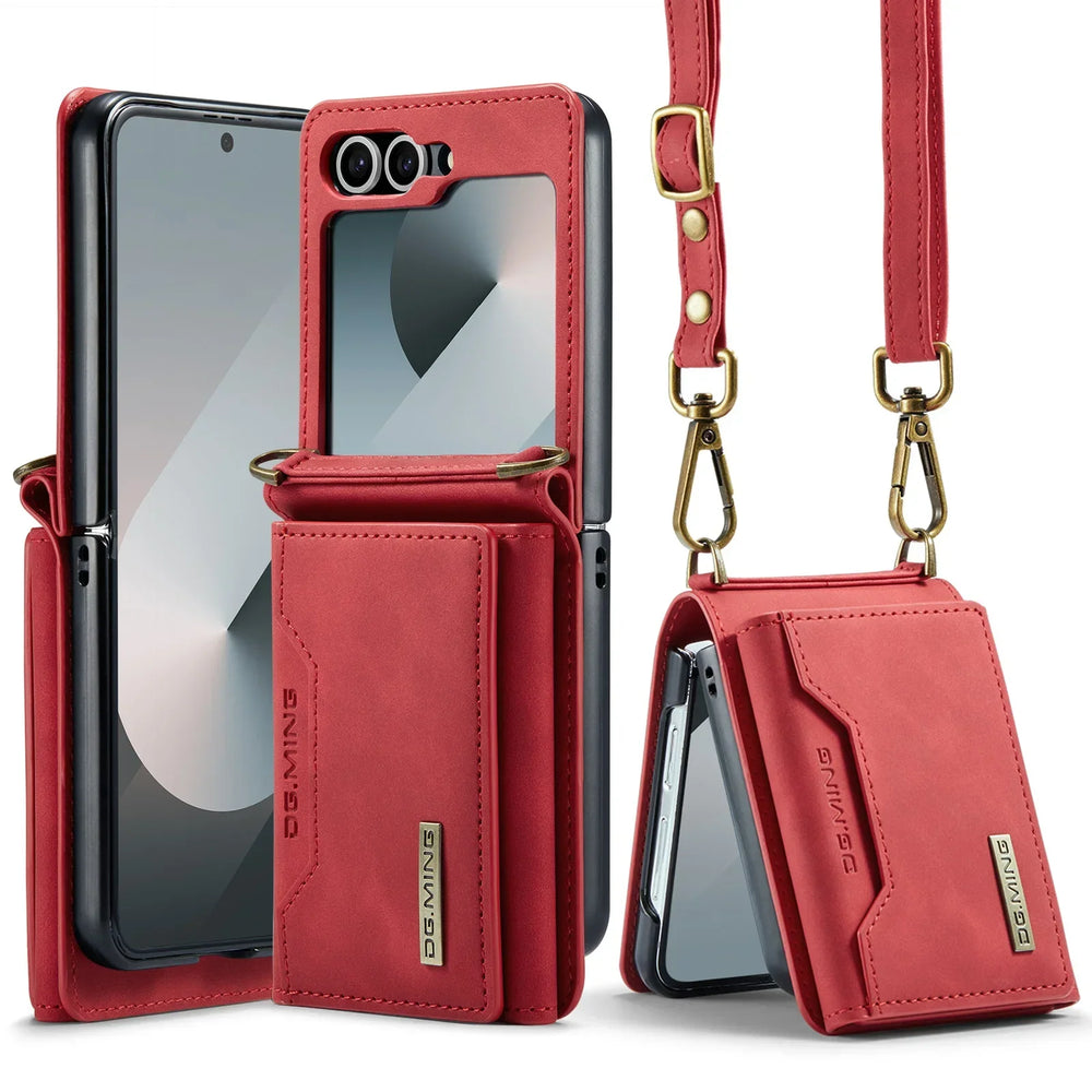 HQBBRO Crossbody Leather Wallet Case - Samsung Galaxy Z Flip 3-7 FE 5G