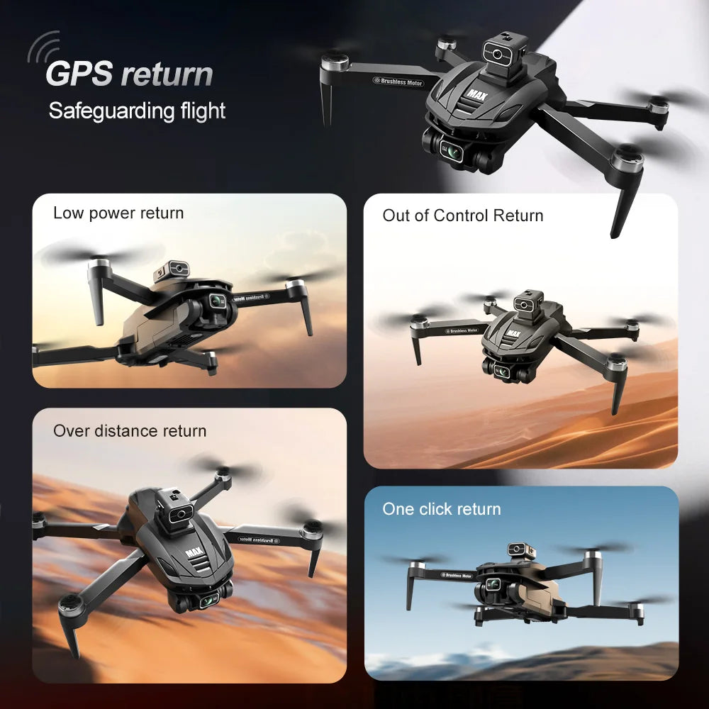 V168 Pro MAX GPS Drone 2025 - 8K, 360° Avoidance, Brushless, 5G FPV Screen