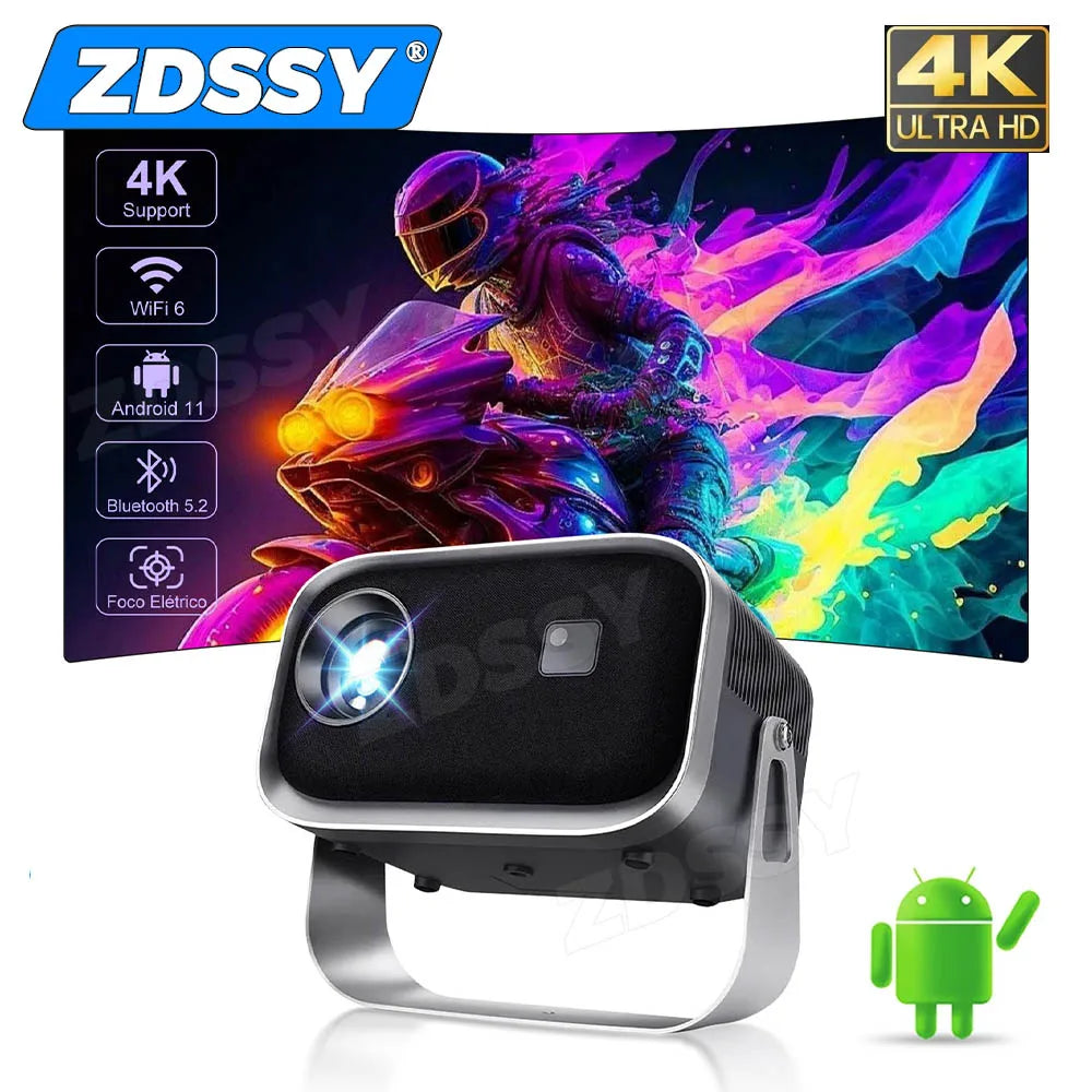ZDSSY P28B Android 11 Projector - 4K Support, 10000 Lumens, Airplay & Miracast
