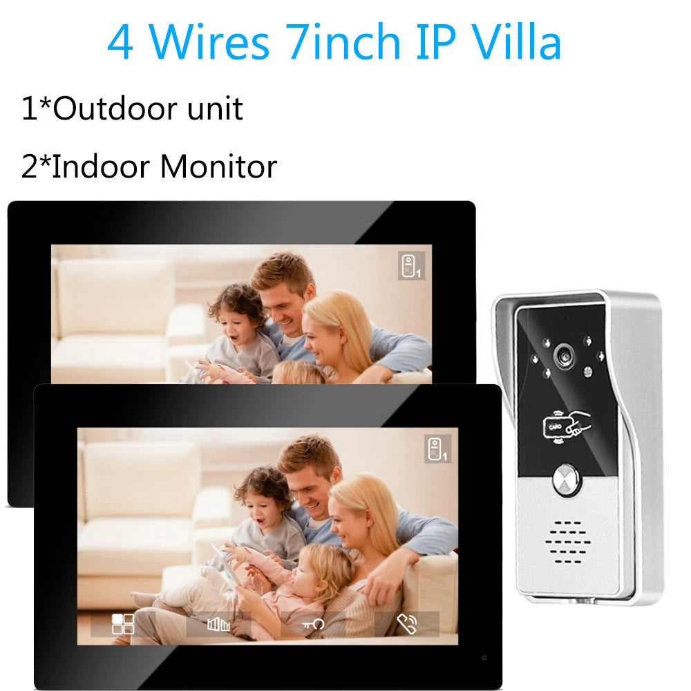 7-Inch Wired Video Intercom System - CMOS Colour Doorbell & HDMI Monitor