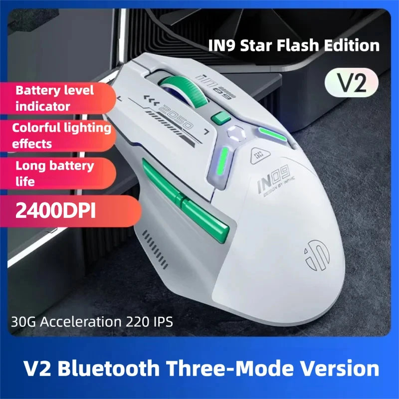 Inphic IN9 PAW3311 Wireless Gaming Mouse - 12000 DPI, Bluetooth & RGB