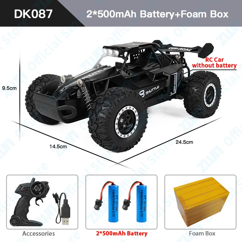 ZWN 2WD Off-Road RC Climbing Car - LED Remote Control Truck