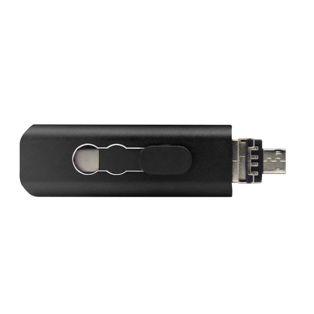 KFHIREW 3-in-1 Metal USB Drive - USB 2.0 + Type-C + Micro USB OTG