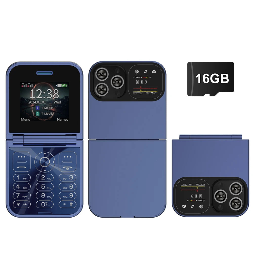 SERVO F15 Mini 2G Flip Phone - 2.0-Inch, Dual SIM, Magic Voice, Type-C