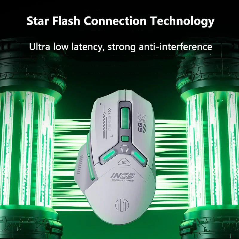 Inphic IN9 PAW3311 Wireless Gaming Mouse - 12000 DPI, Bluetooth & RGB