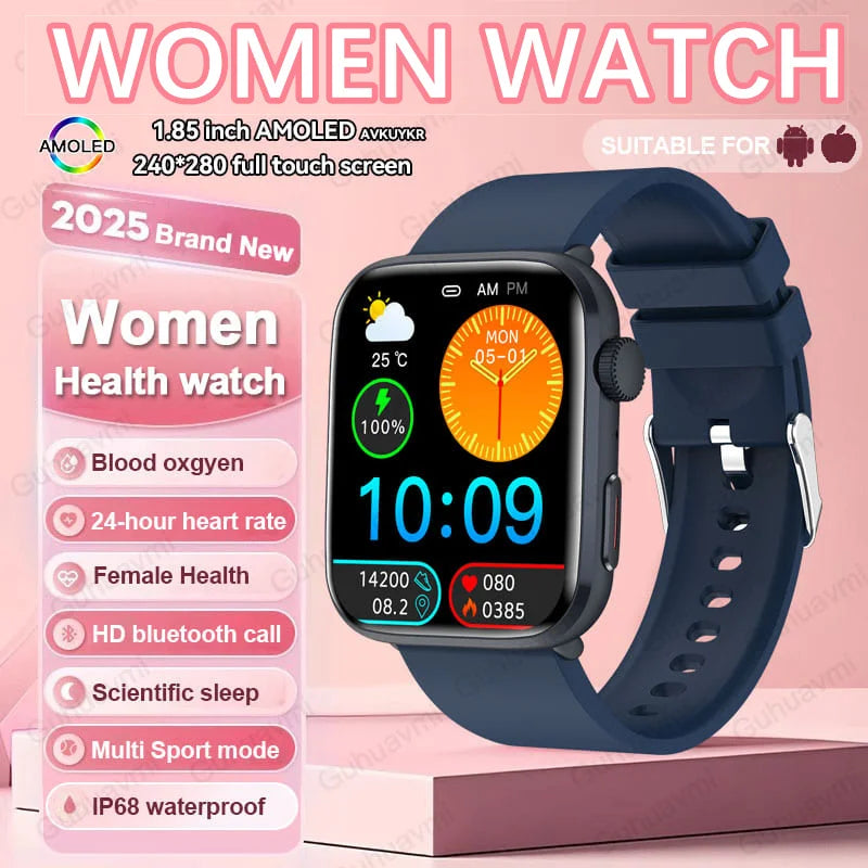2025 AI Diagnosis Smartwatch - HRV+PPG, IP68, NFC, 100+ Sports & HD BT Call