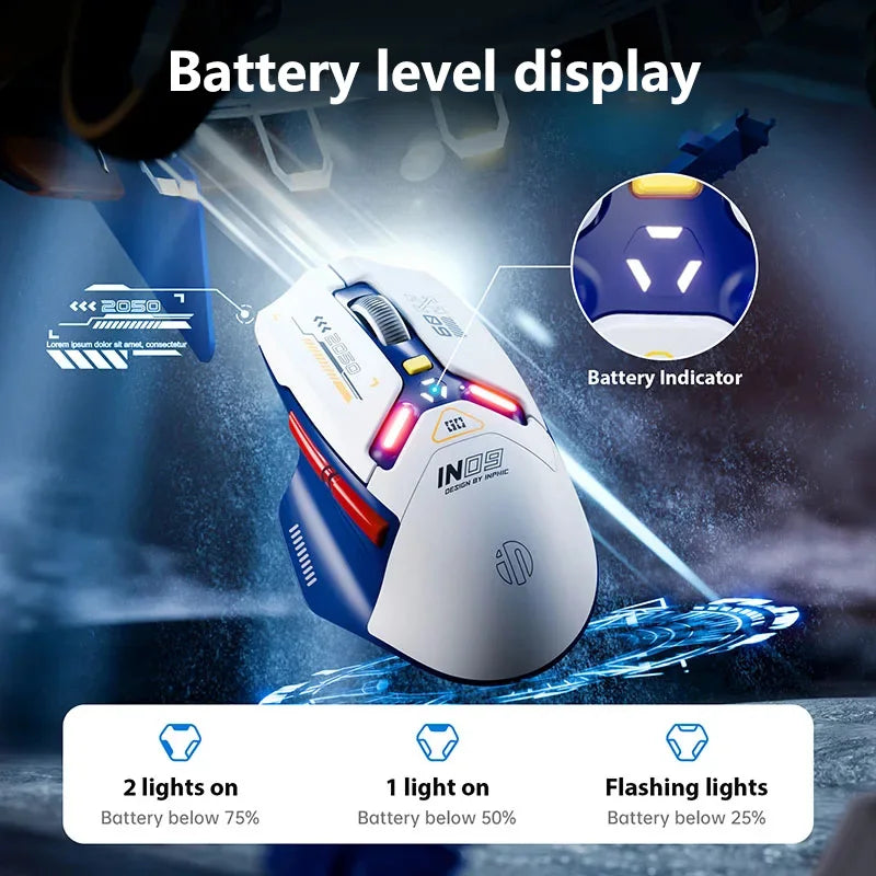 Inphic IN9 PAW3311 Wireless Gaming Mouse - 12000 DPI, Bluetooth & RGB