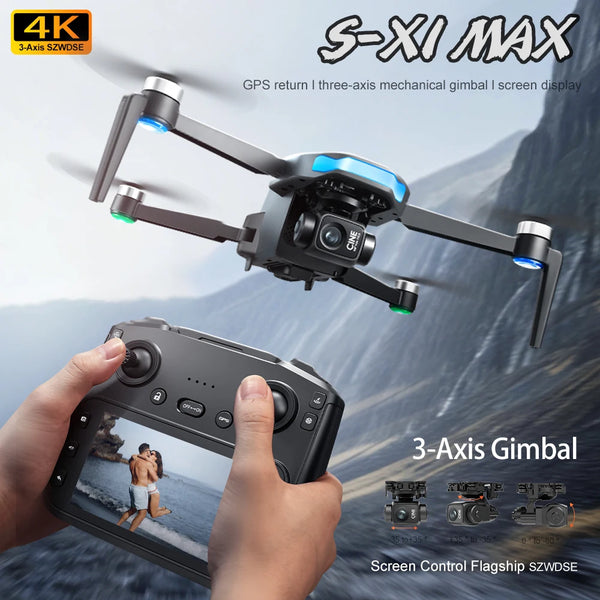 S-X1 MAX 4K GPS Drone - 3-Axis Gimbal, Brushless, 5G WiFi, 7.4V 1500mAh