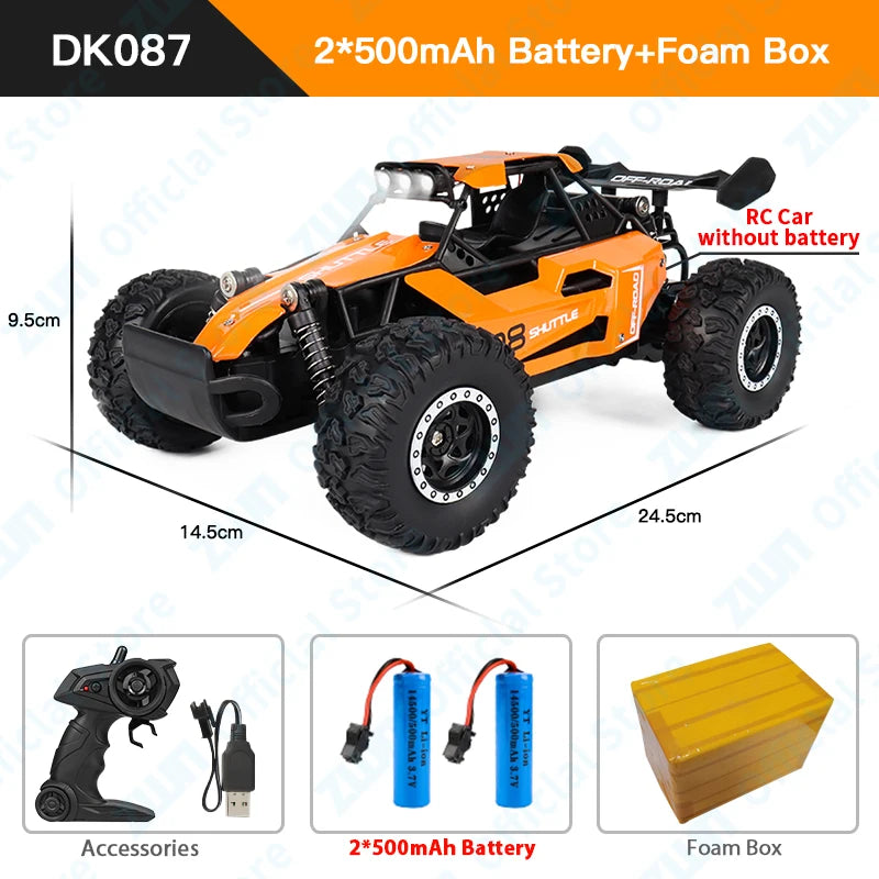 ZWN 2WD Off-Road RC Climbing Car - LED Remote Control Truck