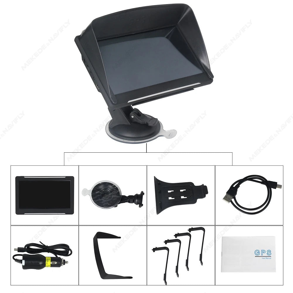 NAVIFANS 7-Inch Europe GPS Car Navigator - Sunshade, TF/Music/FM/Video