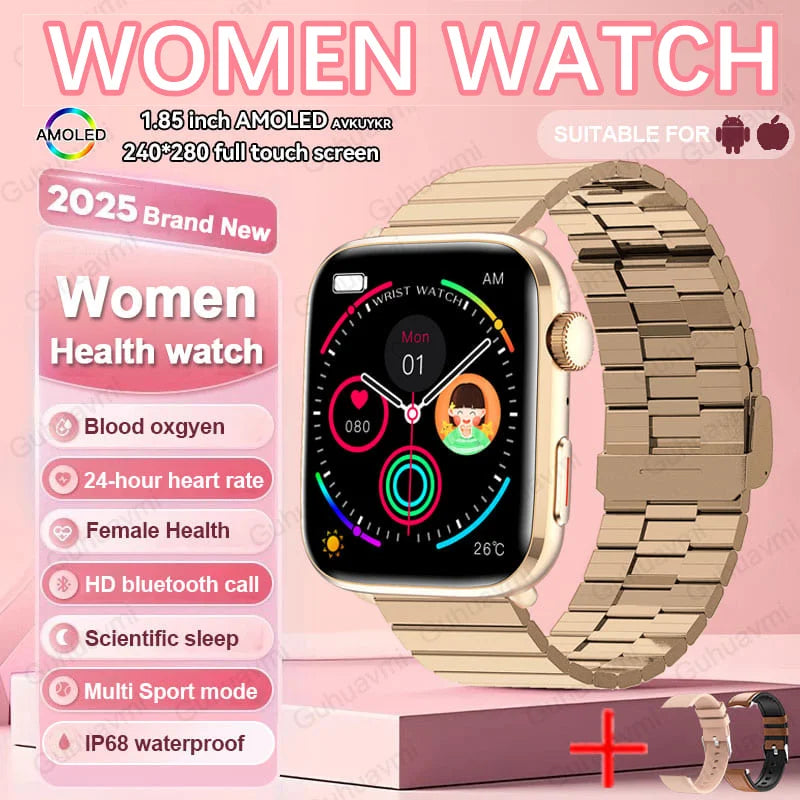 2025 AI Diagnosis Smartwatch - HRV+PPG, IP68, NFC, 100+ Sports & HD BT Call