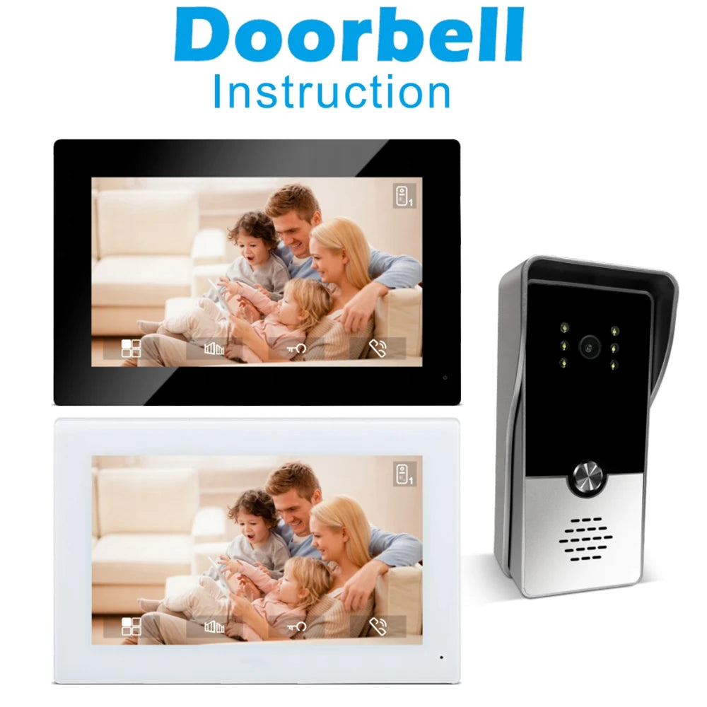 7-Inch Wired Video Intercom System - CMOS Colour Doorbell & HDMI Monitor