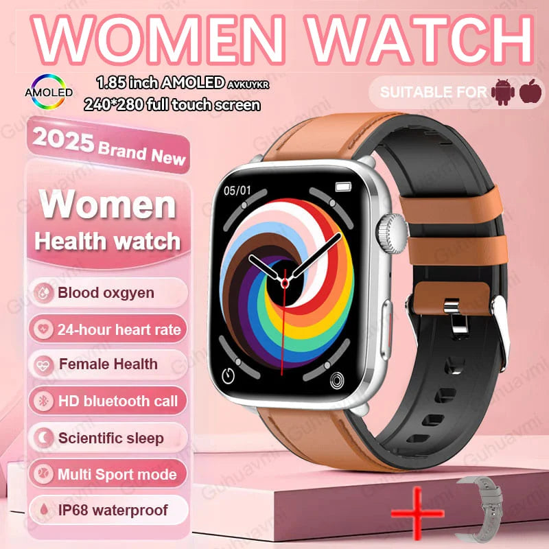 2025 AI Diagnosis Smartwatch - HRV+PPG, IP68, NFC, 100+ Sports & HD BT Call