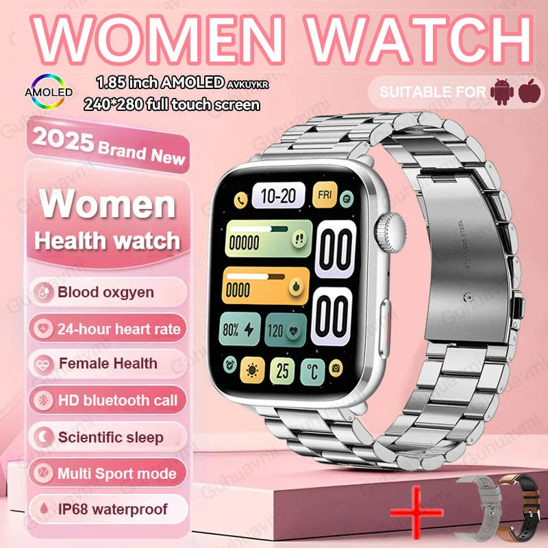 2025 AI Diagnosis Smartwatch - HRV+PPG, IP68, NFC, 100+ Sports & HD BT Call