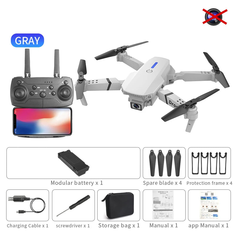 E88 Pro 4K Foldable FPV Drone - WiFi, Altitude Hold, EIS, Wide-Angle