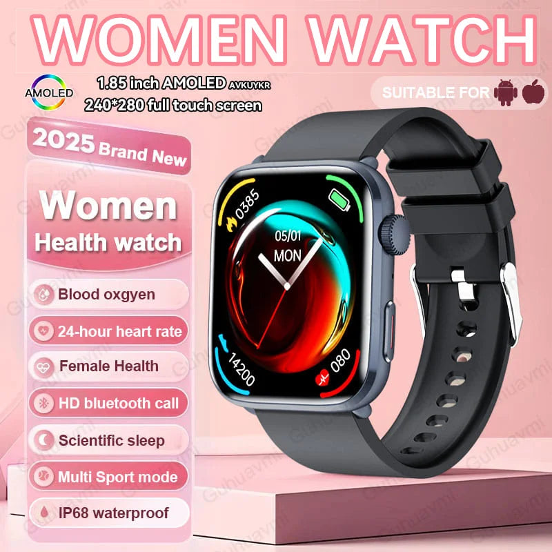2025 AI Diagnosis Smartwatch - HRV+PPG, IP68, NFC, 100+ Sports & HD BT Call