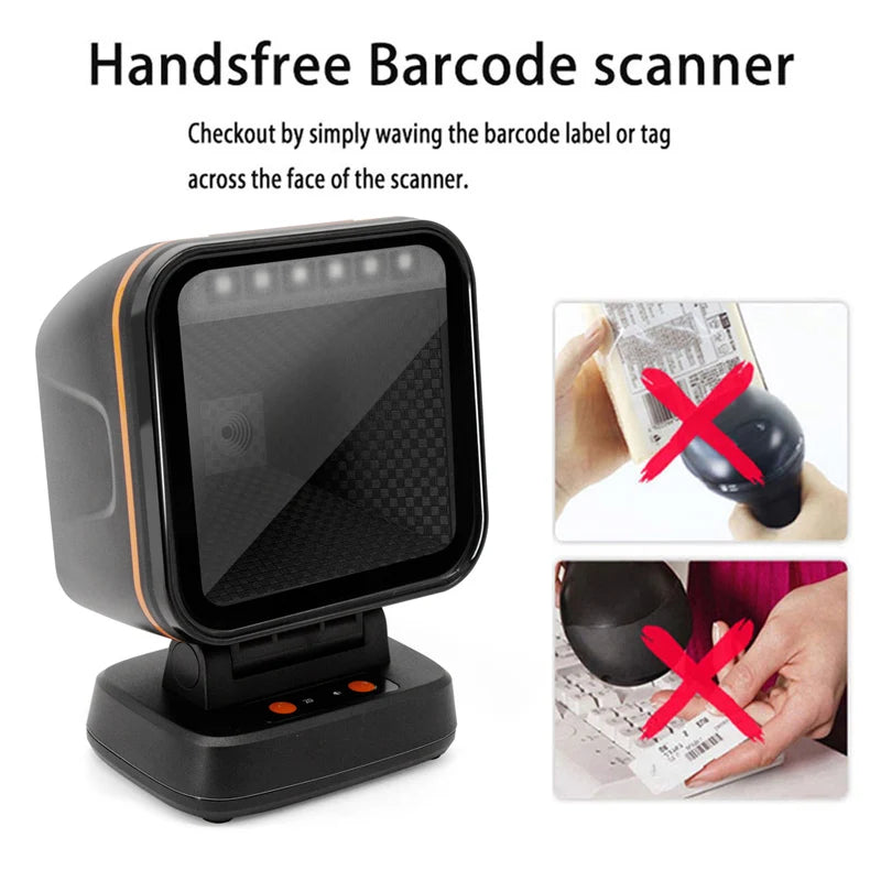 TD-X1 Hands-Free 2D Barcode Scanner - Desktop QR and 1D/2D Reader