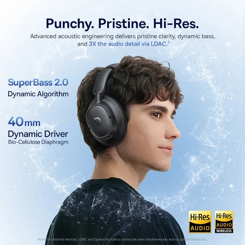 Baseus EH10 NC ANC Headphones - 45dB, LDAC, Bluetooth 6.0, 80 Hours