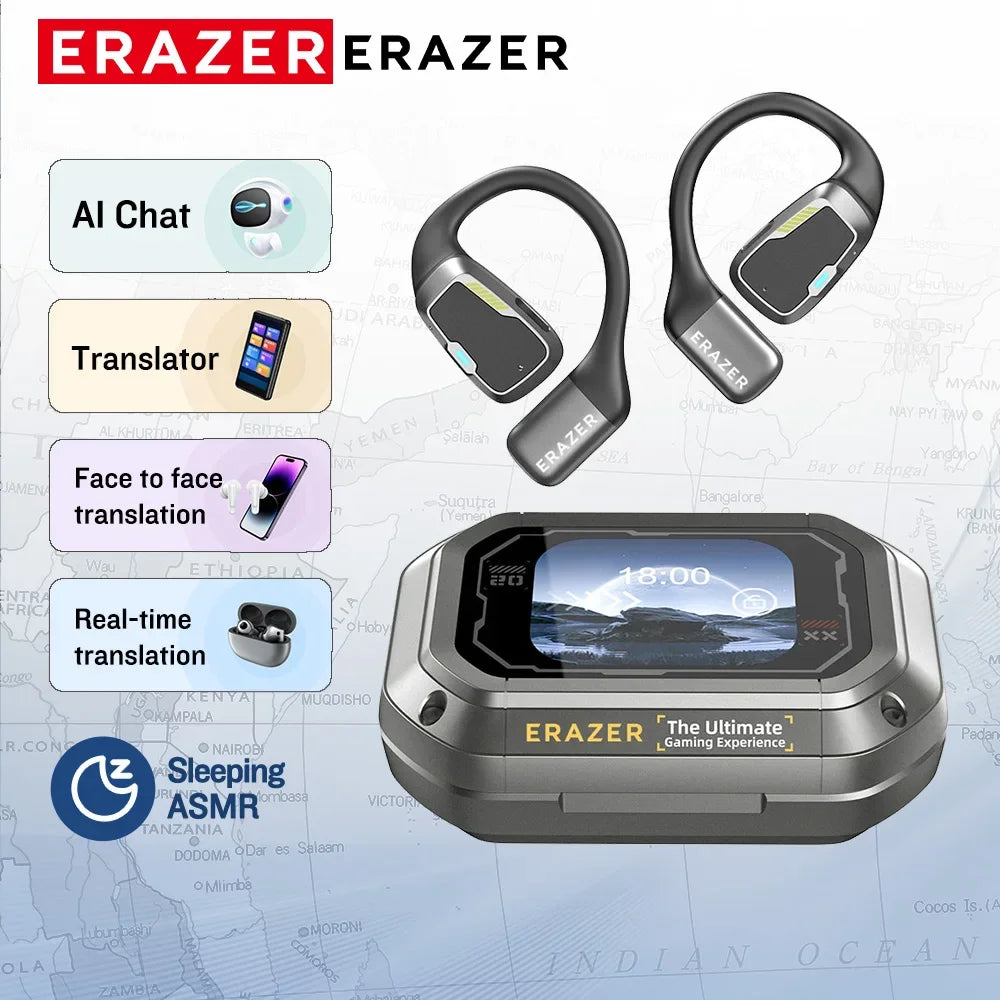 Erazer XP6 AI Translator Earphones - Sleep ASMR, DIY EQ App, 20-Hour