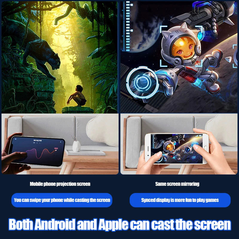 Portable LED Home Projector - 1080P, Dual WiFi and Bluetooth