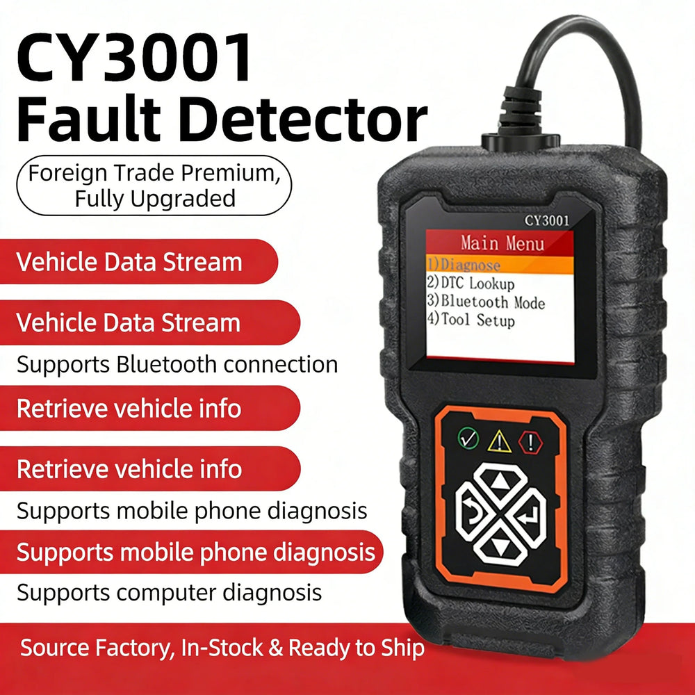 CY3001 OBD2 Scanner Diagnostic Tool - Engine Fault Code Reader & Voltage Test