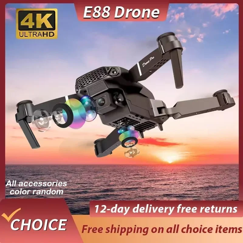 E88 Pro 4K Foldable RC Drone 2024 - 1080P, WiFi FPV & Height Hold