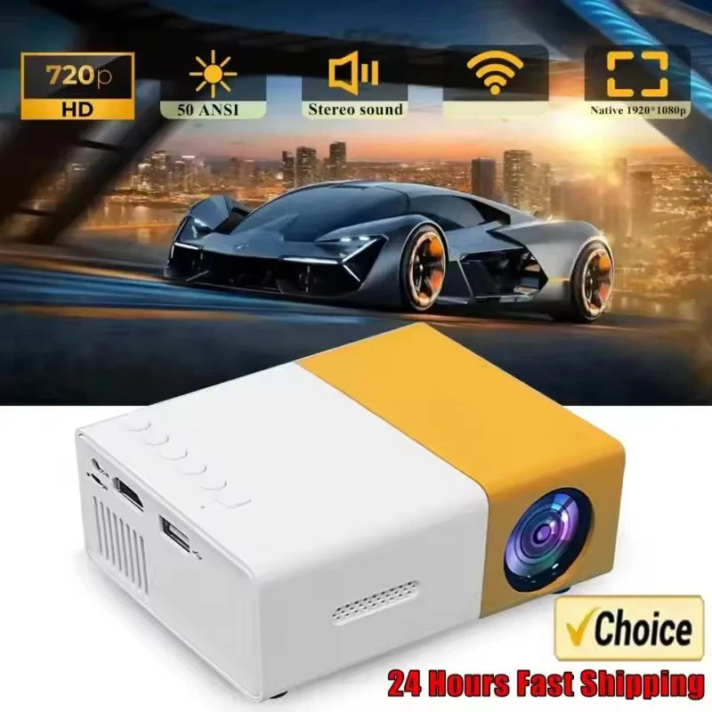YG300 Mini LED Projector - 1080P Supported Portable Home Cinema
